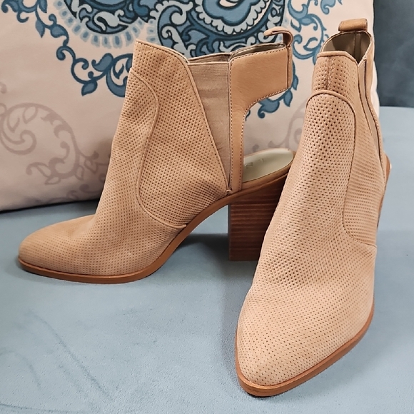 1. State Shoes - 1. State Perforated Tan Ankle Booties